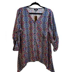 Premise Studio Colorful Patterned Tunic Top
